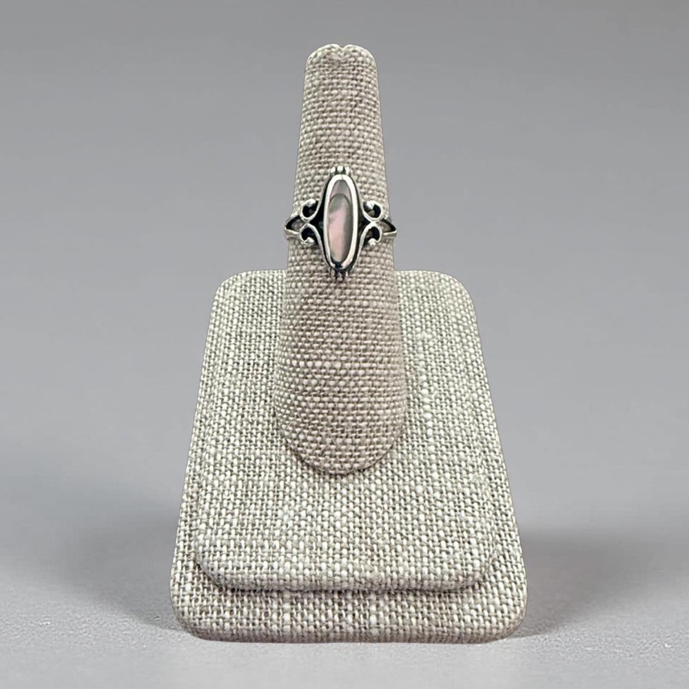 NWT 925 Sterling Silver With Abalone Shell Ring! Available in Sizes 5-11! NEW! - Picture 3 of 7